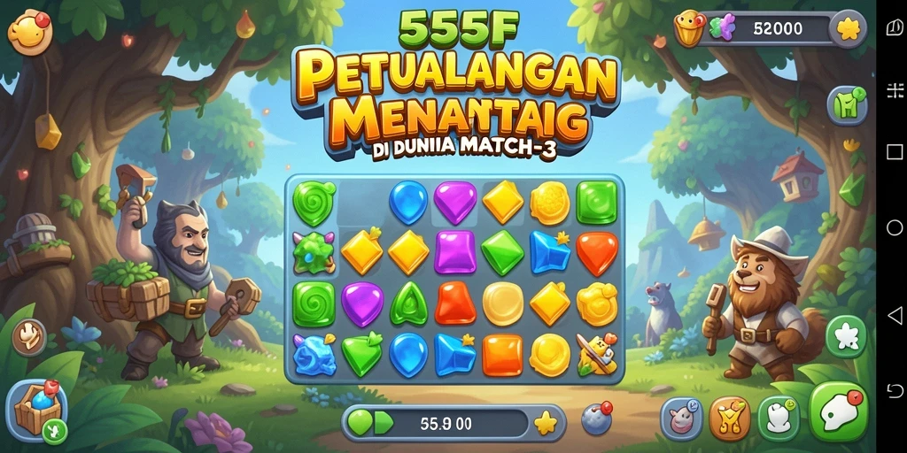 Tangkapan layar dari gameplay seru 555F dalam kategori Match-3.