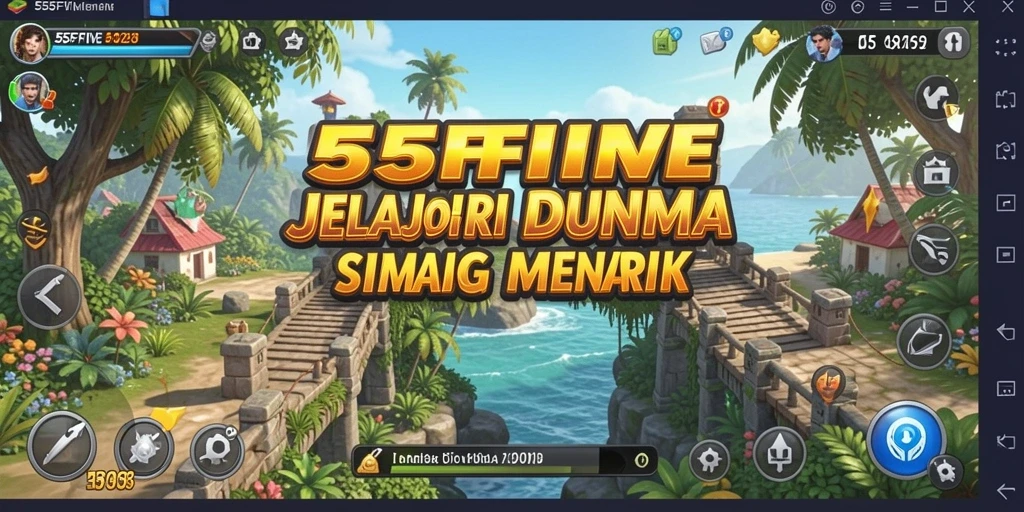 Screenshot utama 55FIVE menunjukkan gameplay simulasi yang seru dan interaktif.