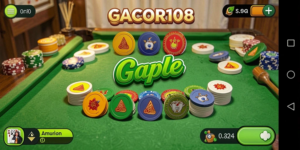 Tampilan gameplay GACOR108 yang seru dan menarik saat bermain Gaple.