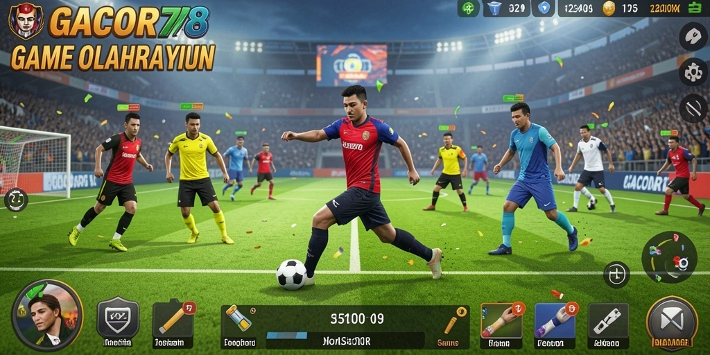 Tampilan gameplay seru GACOR78 yang penuh aksi olahraga.