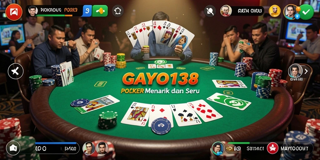 Tangkapan layar gameplay <strong>GAYO138</strong> yang menunjukkan aksi poker yang mendebarkan.