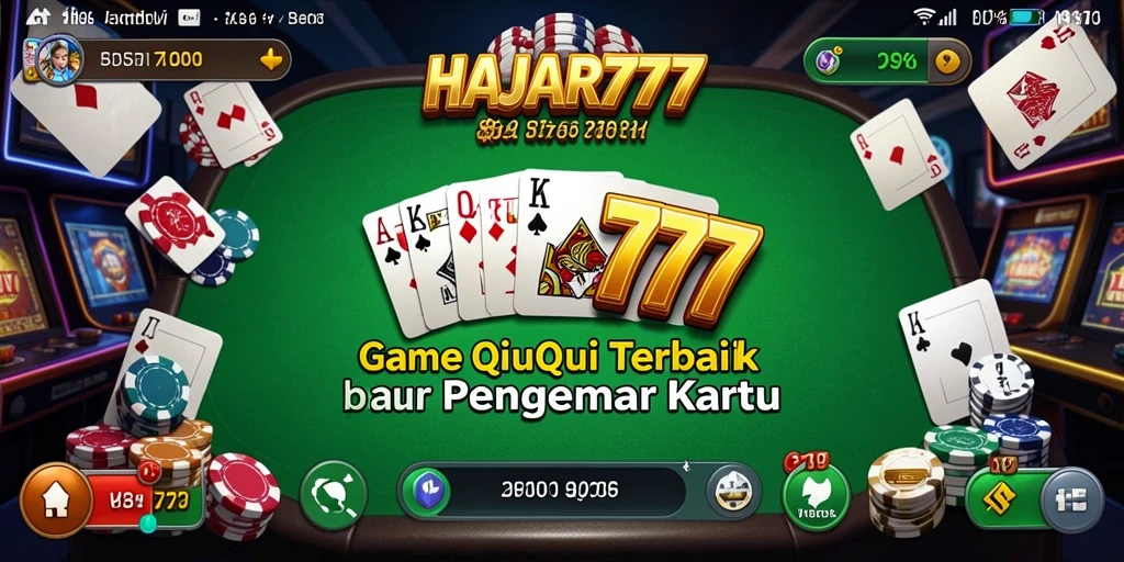 Tampilan gameplay seru dari HAJAR777 dengan kartu QiuQiu.
