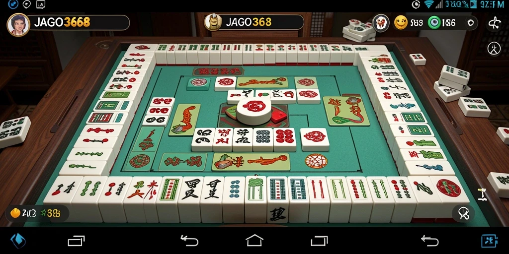 Screenshot JAGO368 menampilkan pemain yang tengah menyelesaikan puzzle Mahjong.