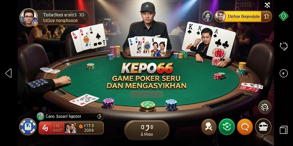 Screenshot KEPO66 menampilkan aksi intens permainan poker.