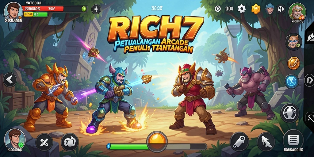 Tampilan gameplay <strong>RICH7</strong> yang penuh aksi dan tantangan menarik.