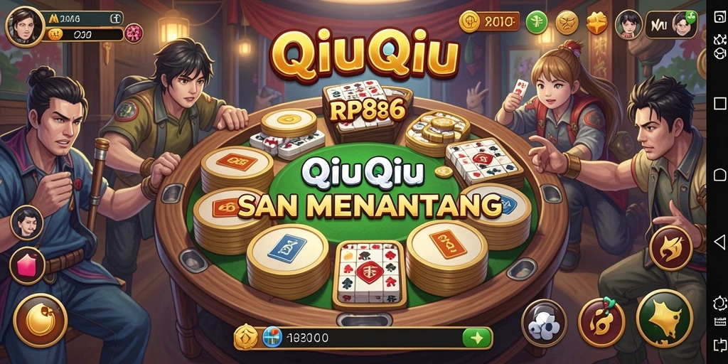 Tampilan gameplay seru dalam permainan QiuQiu.