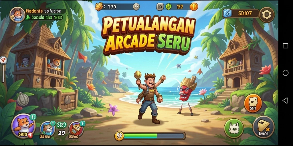 Tampilan gameplay seru dari SD107 yang penuh warna.