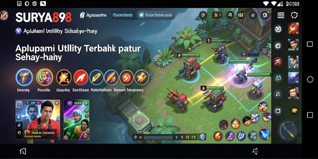 Tampilan antarmuka aplikasi SURYA898 yang intuitif dan modern.