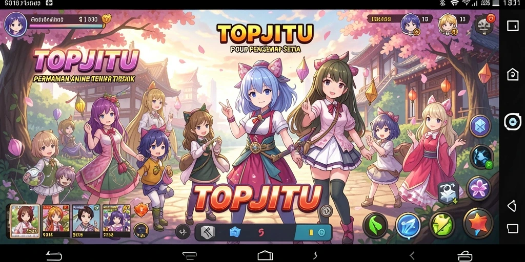 Screenshot gameplay TOPJITU yang menakjubkan dengan visual Anime yang memukau.