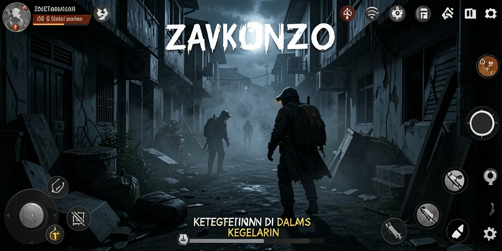 Tampilan gameplay menyeramkan di ZAVONZO yang penuh kengerian.